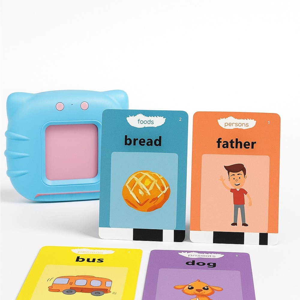 Interactive Learning Flash Cards Set - Blue and Pink